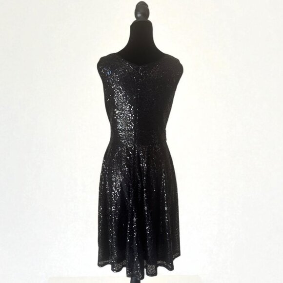 Grace Karin Sleeveless Wrap V-Neck A-line Black Sparkling Sequin Dress Size M - Picture 1 of 13